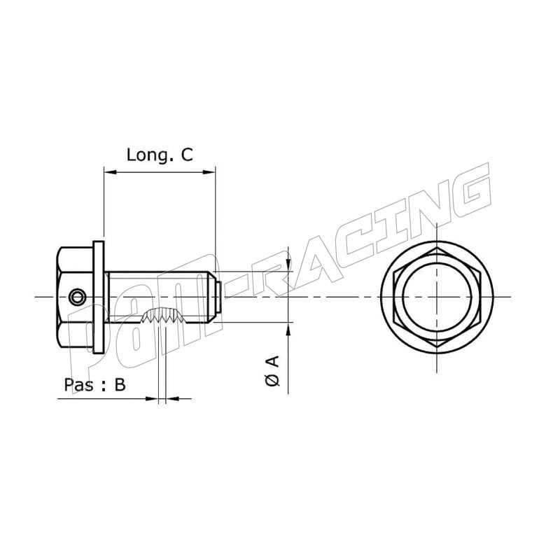 Bouchon de vidange aimanté alu noir M10, M12, M14, M16, M19, M20 - PAM  RACING