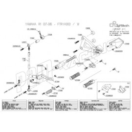 Pièces détachées commandes reculées LIGHTECH YAMAHA R1 2007-2008 FTRYA003