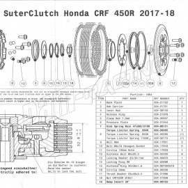 Pièce de rechange pour embrayage anti-dribble SUTER CRF 450 2017-2018