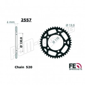 Couronne alu racing 520 S1000RR 2009-2018, S1000R, S1000XR FRANCE EQUIPEMENT