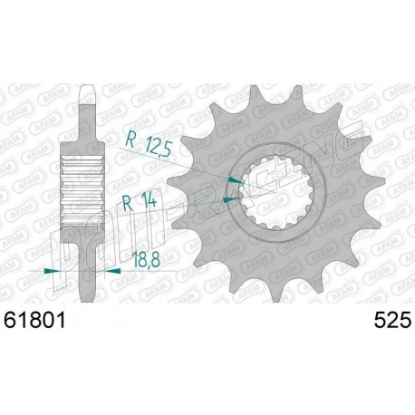 Pignon de sortie de boite AFAM 525 RSV4 2009-2020, TUONO V4 1100 2015-2020, BMW