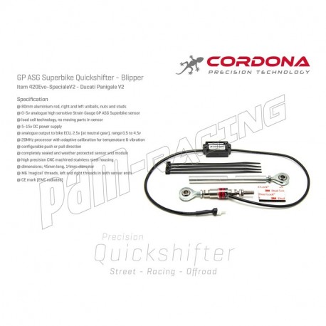Shifter Blipper Plug and Play CORDONA Panigale V2 2020-2025, Panigale V4/S 2025