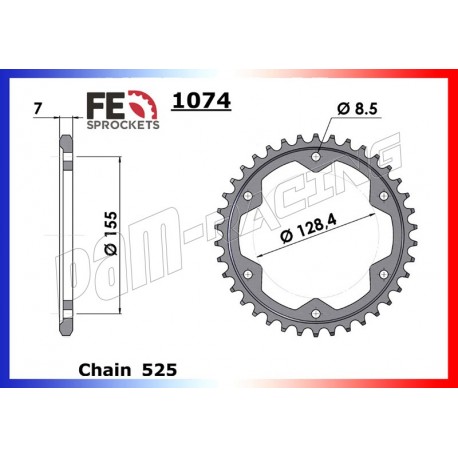 Couronne acier 525 Superduke 1290 R, 1290 GT FRANCE EQUIPEMENT