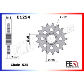 Pignon de sortie de boite FRANCE EQUIPEMENT 525 RC8/RC8R 2008-2014, KTM 950 990 1050 1090 1190 1290 1390