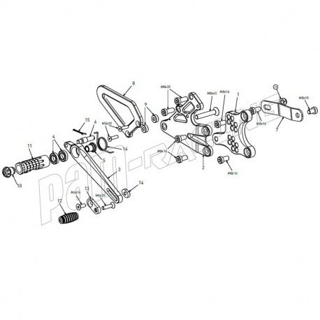 Pièce de rechange pour commandes reculées Bonamici Racing Street Triple 765 2017-2022