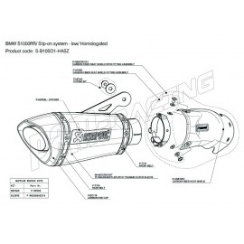 Pièce de rechange pour silencieux titane Akrapovic S1000RR 2009-2014 S-B10SO1-HASZ