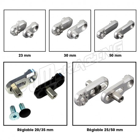 Paire de platines de déport Vario 23/30/50/réglable pour repose-pieds MFW