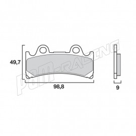 Plaquettes de frein avant Brembo SR Sinter Racing/Route YZF750R/SP 1993-1997, FZR1000 1994-1995