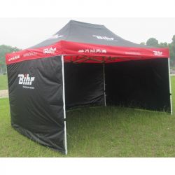 Tonnelle de paddock BIHR structure acier 4.5x3 M + 3 cotés