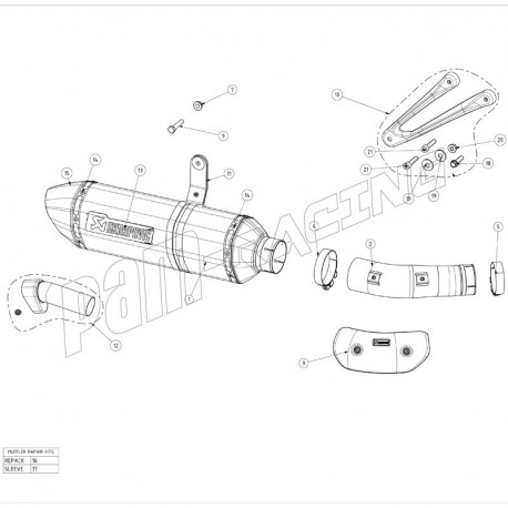 Pièce de rechange pour silencieux carbone Akrapovic S1000RR 2015-2016-Kit laine de verre, réparation silencieux, etc..