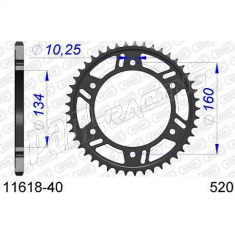 Couronne alu racing 520 HONDA AFAM