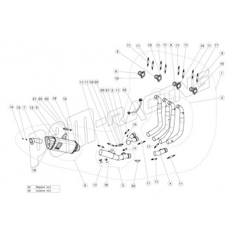 Pièce de rechange pour ligne racing Akrapovic GSX-R 1000 2017-2021-Kit laine de verre, réparation silencieux, etc..