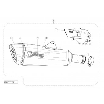 Pièce de rechange pour silencieux titane Akrapovic R1200RT 2014-2018, R1250RT 2019-2022 Kit laine de verre, réparation silencieu