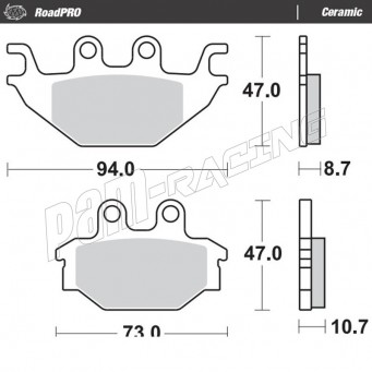 Plaquettes de frein arrière céramique RoadPro MOTO MASTER SYM, YAMAHA