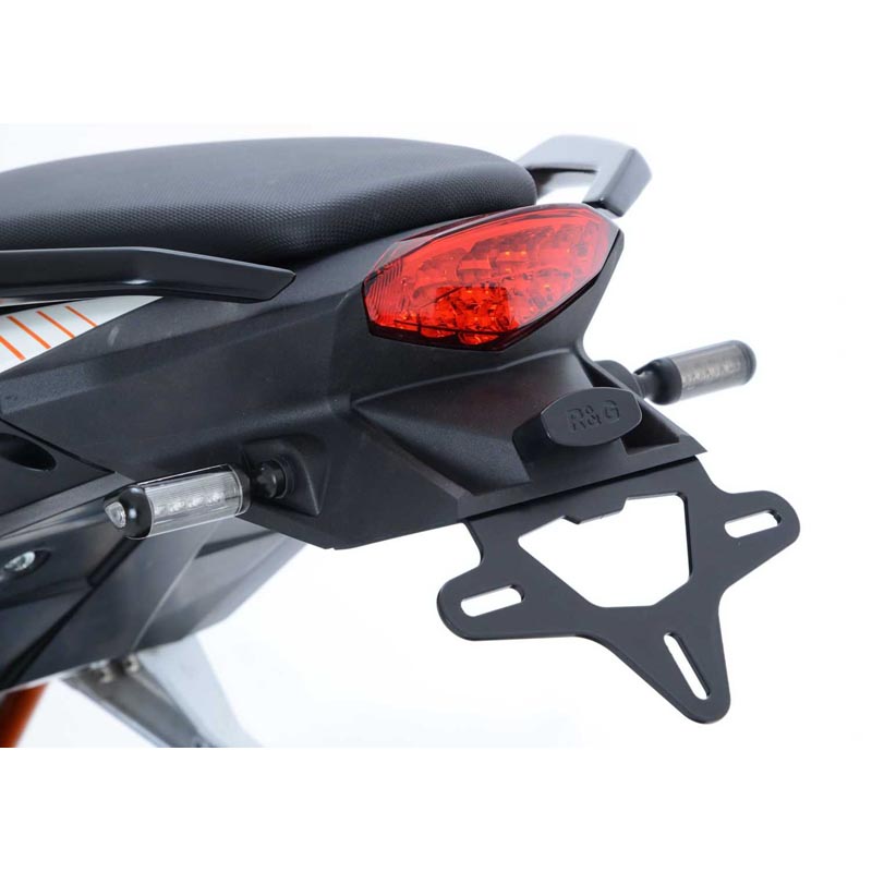Support de plaque d'immatriculation de moto à queue courte avec lumière  LED,cadre de plaque d'immatriculation modifié pour KTM DUKE 125 200 250 390  - Type Black
