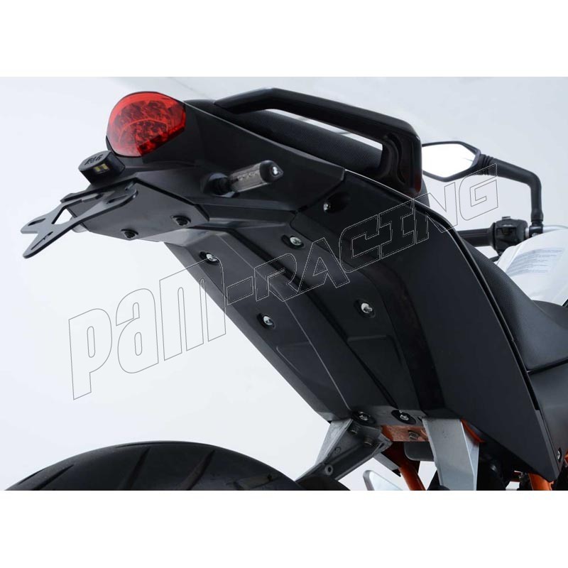 Support de plaque d'immatriculation de moto à queue courte avec lumière  LED,cadre de plaque d'immatriculation modifié pour KTM DUKE 125 200 250 390  - Type Black