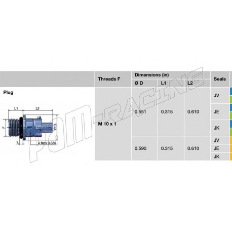 Raccord rapide de frein mâle M10x100 type CBR02 STAUBLI