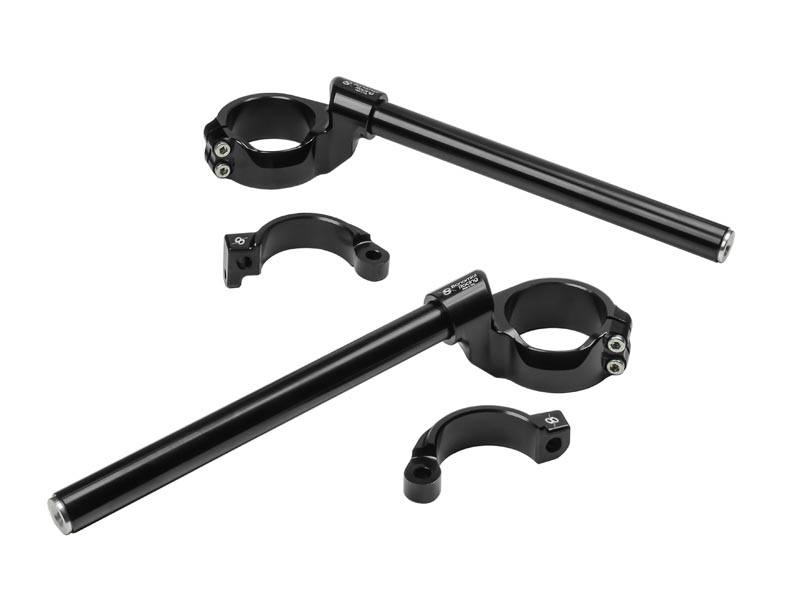 Rehausseur De Guidon Pour BMW S1000R (2021-2025) Et M1000R (2023-2025) – Aluminium CNC Noir/argent – Paire Complète Avec Vis