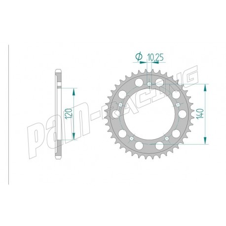 Couronne ACIER ENDURANCE AFAM 525 SUZUKI GSXR 600 / 750 K1-L0 GSXR 1000 K1-K8