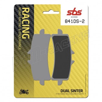 Plaquettes de frein avant racing dual sinter SBS 841DS-2 APRILIA, BMW, DUCATI, KTM, SUZUKI, YAMAHA étrier Brembo