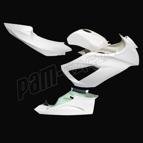 Carénage poly complet racing 4 parties fibre de verre  ZX-6R 2013-2016