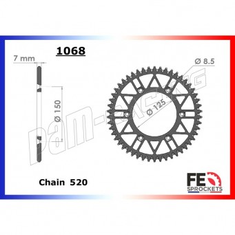 Couronne acier 520 790 Duke 2018-2023, 890 Duke/R 2020-2023 FRANCE EQUIPEMENT