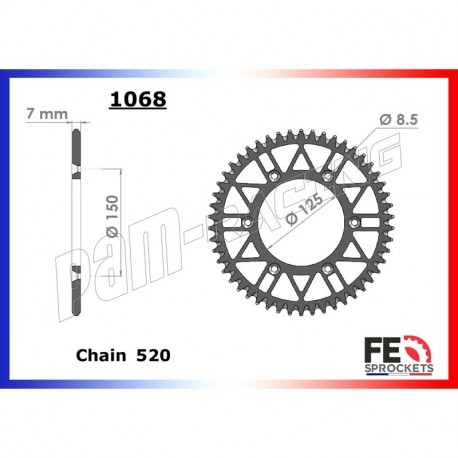 Couronne acier 520 790 Duke 2018-2023, 890 Duke/R 2020-2023 FRANCE EQUIPEMENT