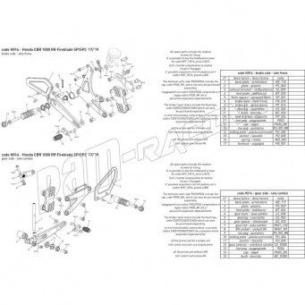 Pièces de rechange pour commandes reculées Bonamici Racing CBR1000RR SP/SP2 2017-2019