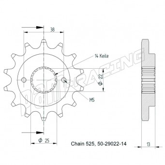 Pignon de sortie de boite 525 SRT Sprockets DUCATI