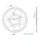 Couronne acier 525,  42 dents SRT Sprockets CRF 1000 L 2016-2019, CRF 1100 L 2020-2026