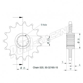 Pignon de sortie de boite 520 SRT Sprockets HONDA