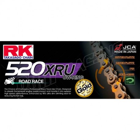 Chaine RK 520XRU racing/route UW'Ring Ultra renforcée or