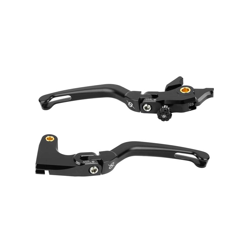 Leviers Frein Et Embrayage CNC Moto RE Himalayan 450 2023-2025 - Aluminium Noir - Réglable 6 Positions
