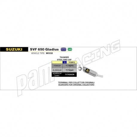 Silencieux THUNDER ARROW SFV650 Gladius 2009-2015