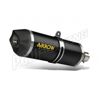 Silencieux RACE-TECH Aluminium noir ARROW embout carbone Z650 2017-2020, Ninja 650 2017-2020, Versys 650 2017-2024