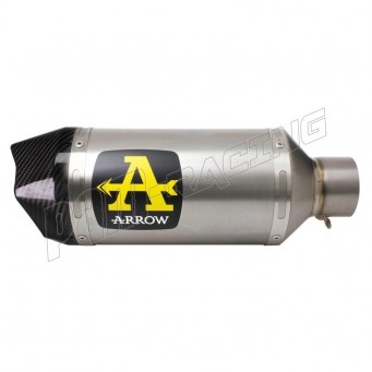 Silencieux universel Race-Tech titane embout carbone Ø65 mm long, 220, 350 ou 400 mm pour ligne et demi-ligne ARROW