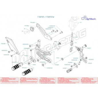 Pièces détachées commandes reculées LIGHTECH RSV4, TUONO V4 2017-2023 FTRAP005 FTRAP006