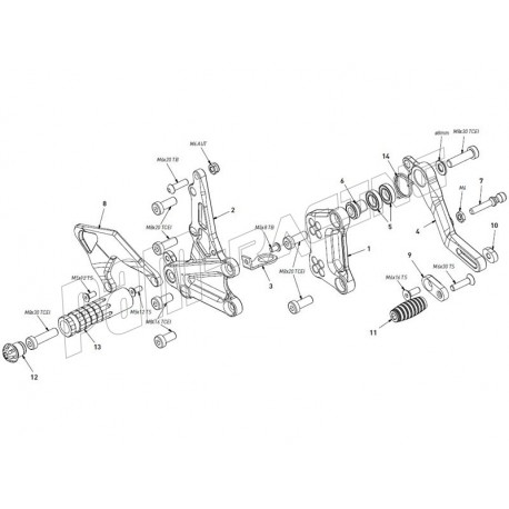Pièces de rechange pour commandes reculées Bonamici Racing ZX10R 2021-2024