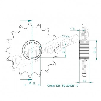 Pignon de sortie de boite 525 SRT Sprockets KTM