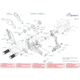 Pièces détachées commandes reculées LIGHTECH Daytona 675, 675 Street Triple, 765 Street Triple FTRTR005