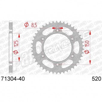 Couronne acier 520 AFAM HUSABERG, HUSQVARNA, KTM