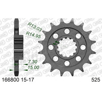 Pignon de sortie de boite AFAM 525 S1000RR, S1000R, S1000XR