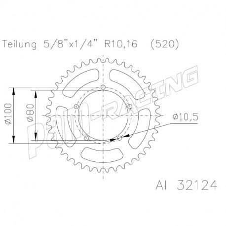 Couronne alu racing 520 SRT Sprockets S1000RR 2009-2014 (jantes racing)