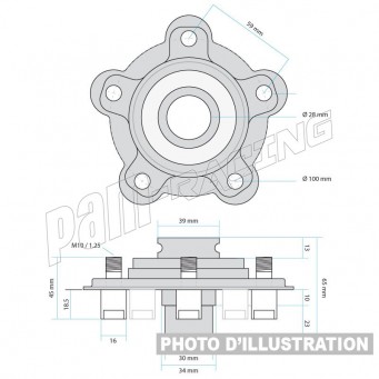 Porte couronne jante 5.5 et 6.0 pouces OZ Motorbike