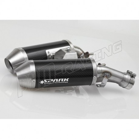 Double Silencieux ronds homologués SPARK Hypermotard 796 2010-2012, Hypermotard 1100 2007-2012