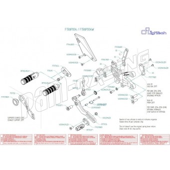 Pièces détachées commandes reculées LIGHTECH RSV4 2009-2016, TUONO V4 2011-2016 FTRAP004