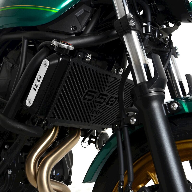 Protection Radiateur Moto Kawasaki Z650 2017-2025 - En Aluminium CNC Anodisé Noir - Logo Z650