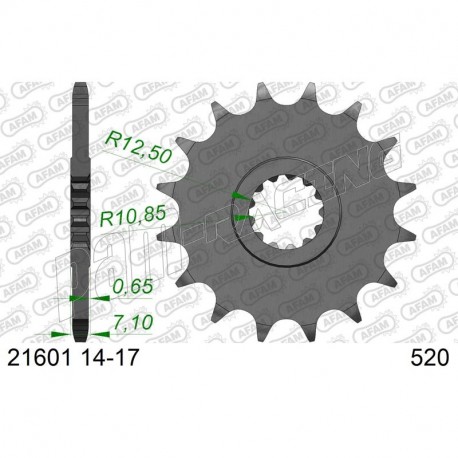 Pignon de sortie de boite 520 ZX6R 2007-2016, ZX6R 636 2013-2016, 2019-2026 AFAM