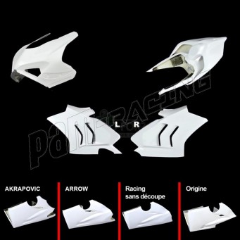 Carénage poly complet 5 parties pour winglets selle origine fibre de verre Panigale V4/V4R/V4S 2018-2021 SRT FAIRINGS