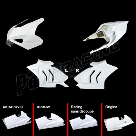 Carénage poly complet 5 parties pour winglets selle origine fibre de verre Panigale V4/V4R/V4S 2018-2021 SRT FAIRINGS